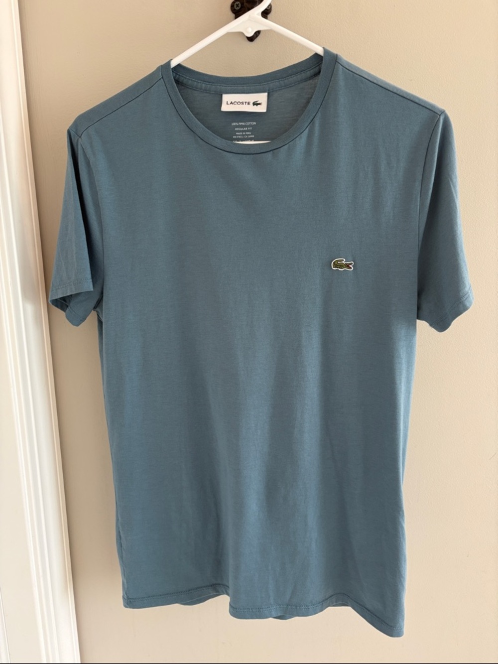 Lacoste Men’s Pima Cotton T-Shirt Size Small Blue